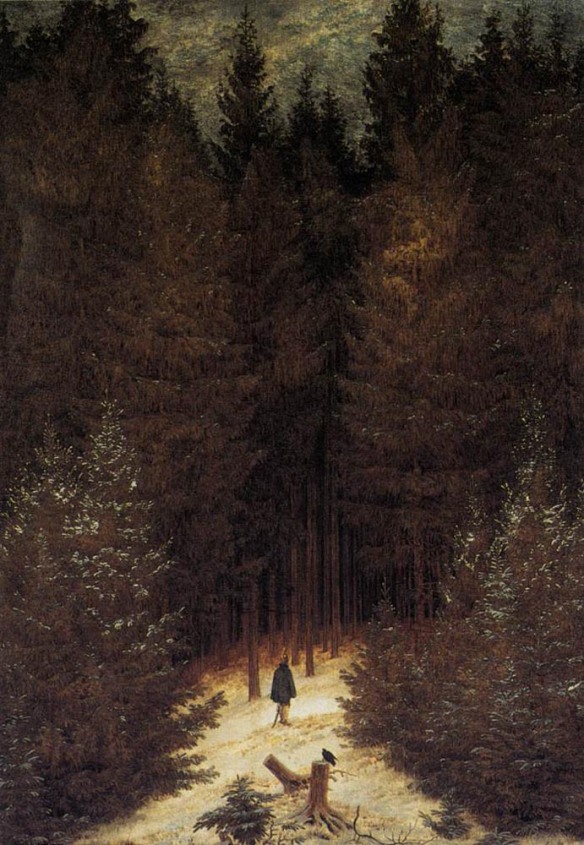 Caspar David Friedrich "Strzelec w lesie" 1812 r.  Kolekcja prywatna Bielefield.