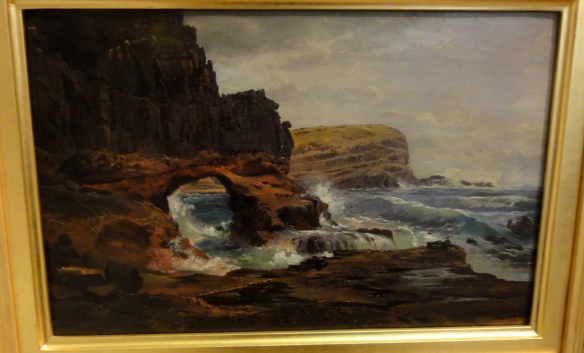 Nicholas Chevalier "Tunnel Rock, Cape Schanck, Victoria" 1862 r. Art Gallery of New South Wales Sydney.
